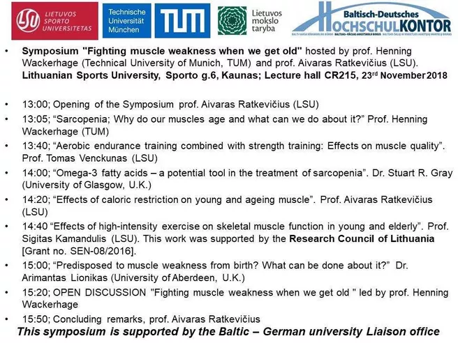 [Translate to en:] Figure 1. Programme of the symposium “Fighting muscle weakness when we get old”.