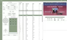 Screenshot of the table tennis match analysis software